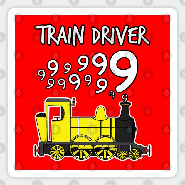 Train Driver 9 Year Old Kids Steam Engine Magnet by doodlerob